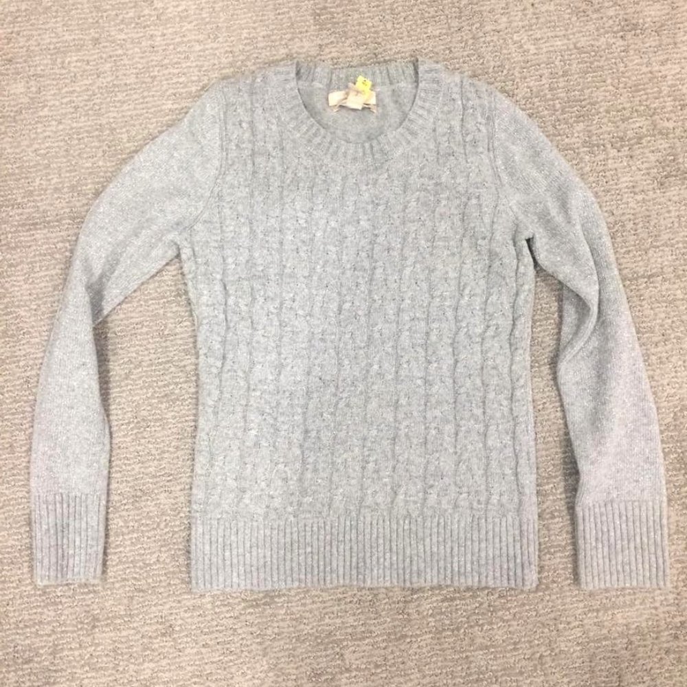 Banana Republic Silver Cable Knit Sweater - Picture 1 of 5